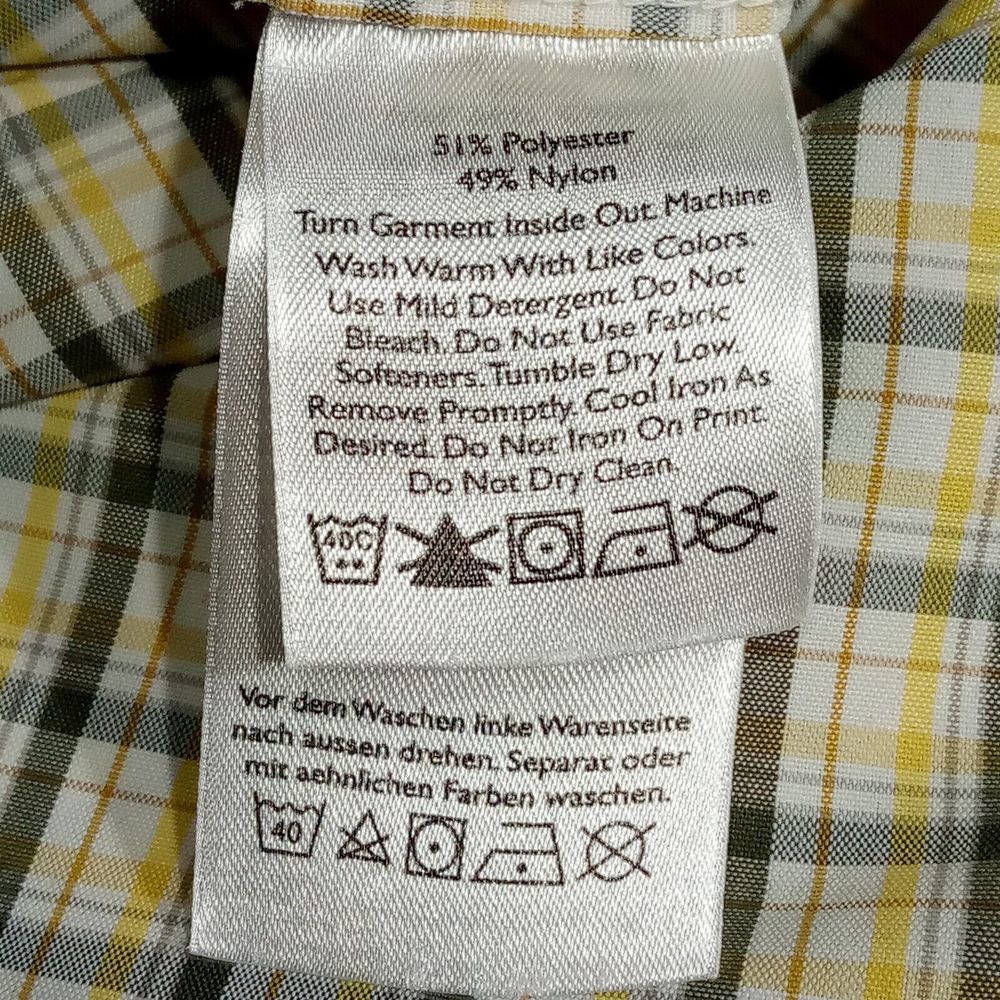 Eddie Bauer Vented Shirt Mens Sz XL Poly/Nylon Plaid Short Sleeve Button‎ Down - Picture 10 of 11